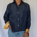 Andrea Denim Top w/ Silk Lining