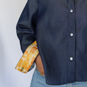 Andrea Denim Top w/ Silk Lining