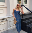 90s Icon Slip Dark Denim Dress
