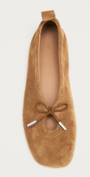 Suede Tan Leather Ballet Flats
