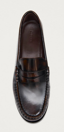 Vintage Effect Coffee Brown Loafers