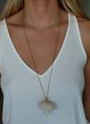 Shell, Wood Mushroom Necklace