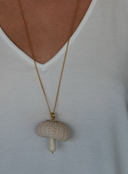 Shell, Wood Mushroom Necklace