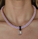 Pink Cord with Crystal Chunk