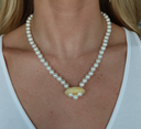 Pearl Necklace with Butter Bean Charm