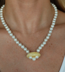 Pearl Necklace with Butter Bean Charm
