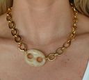 Chain Necklace with Butter Yellow Coffee Bean