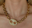 Chain Necklace with Butter Yellow Coffee Bean
