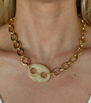 Chain Necklace with Butter Yellow Coffee Bean