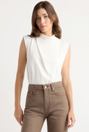Allegra Gathered-Neck Sleeveless Blouse