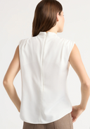 Allegra Gathered-Neck Sleeveless Blouse