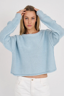 SLOAN COTTON REVERSE JERSEY CREW