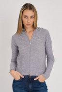 ELIZA CASHMERE SHORT ZIP UP HOODIE