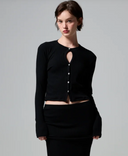 Kyra Ribbed Keyhole Cardigan