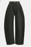 Denim Barrel Leg Hunter Green Jeans
