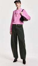 Denim Barrel Leg Hunter Green Jeans