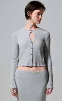 Kyra Ribbed Keyhole Cardigan