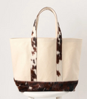 Large Canvas Cowhide Tote