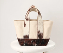 Mini Canvas Cowhide Tote