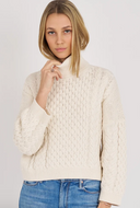 Callie Cotton Cable Turtleneck