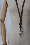 Italian Leather & Pearls Cluster