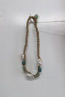 Italian Metallic Cord w/ Pearls and Turquoise