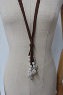 Italian Leather & Pearls Cluster