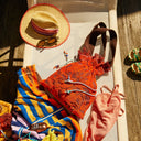 Flame Rosalia Beach Tote