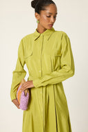Belted Button Maxi Shirt Dress