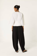 Relaxed Pleated Crepe Pants