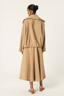 Cupro-Look Gathered Waist Jacket