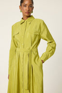 Belted Button Maxi Shirt Dress