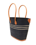 Marina Racing Stripe Straw Bag