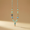 Beaded Fish Charm Summer Necklace