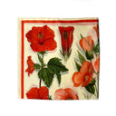 100% Silk Scarf Botanical Hibiscus Flower Summer Bandana